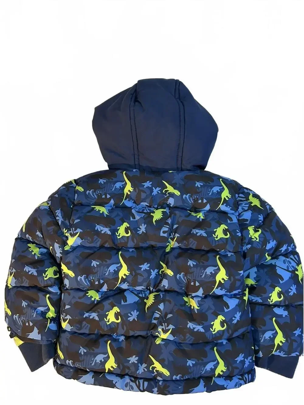 Rothschild Boys Dinosaur Hood Parka Blue & Green With Dinosaur Pattern 2T